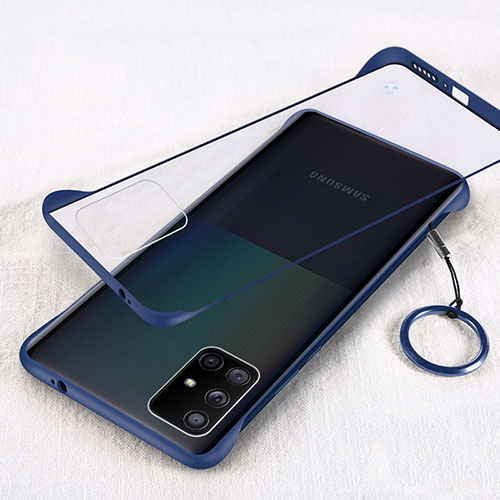 Transparent Crystal Hard Rigid Case Back Cover H01 for Samsung Galaxy A71 5G Blue