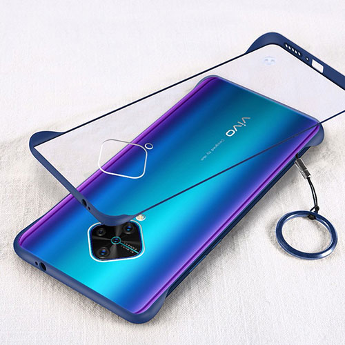 Transparent Crystal Hard Rigid Case Back Cover H01 for Vivo S1 Pro Blue