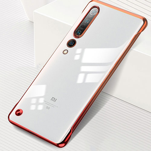 Transparent Crystal Hard Rigid Case Back Cover H01 for Xiaomi Mi 10 Pro Red