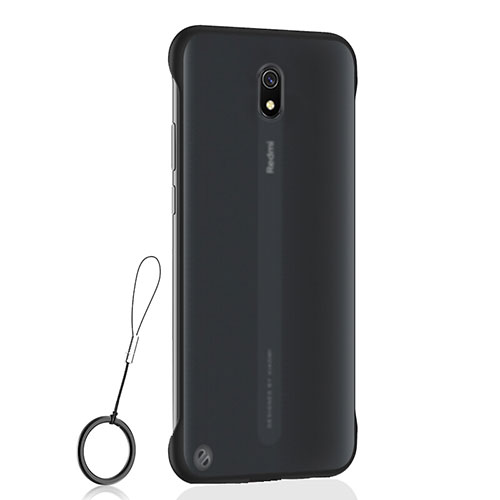 Transparent Crystal Hard Rigid Case Back Cover H01 for Xiaomi Redmi 8A Black