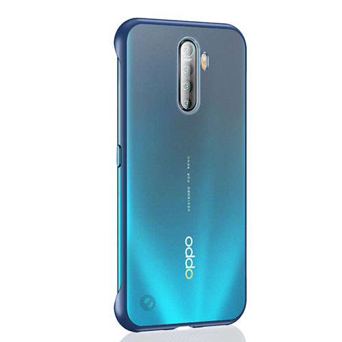 Transparent Crystal Hard Rigid Case Back Cover H02 for Oppo Reno Ace Blue