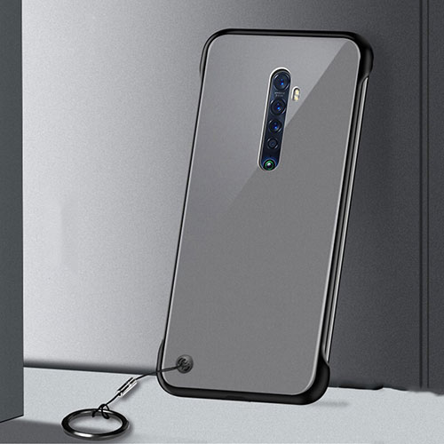 Transparent Crystal Hard Rigid Case Back Cover H02 for Oppo Reno2 Black