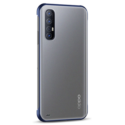 Transparent Crystal Hard Rigid Case Back Cover H02 for Oppo Reno3 Pro Blue