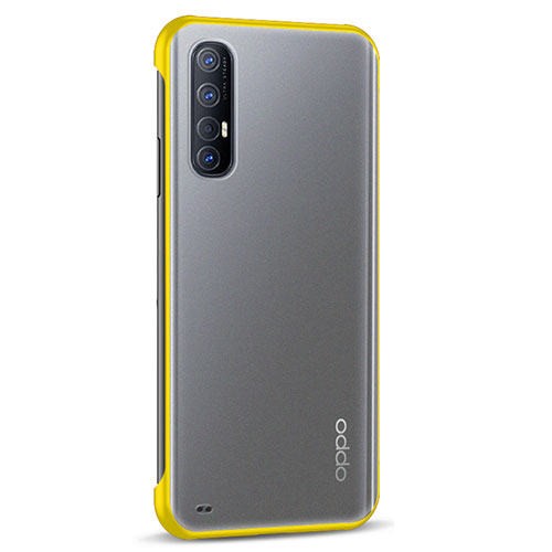 Transparent Crystal Hard Rigid Case Back Cover H02 for Oppo Reno3 Pro Yellow