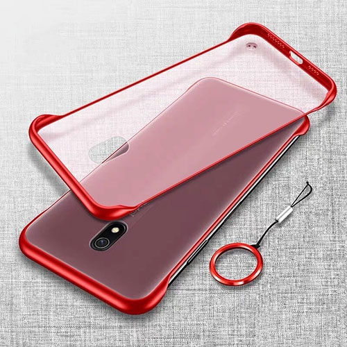 Transparent Crystal Hard Rigid Case Back Cover H02 for Xiaomi Redmi 8A Red