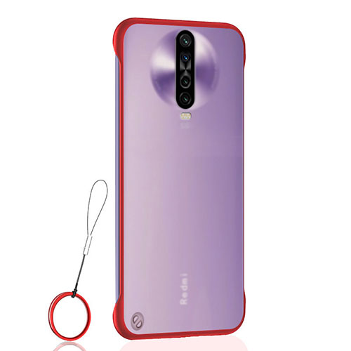 Transparent Crystal Hard Rigid Case Back Cover H02 for Xiaomi Redmi K30 5G Red