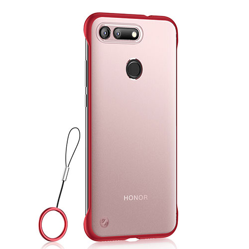 Transparent Crystal Hard Rigid Case Back Cover S01 for Huawei Honor V20 Red