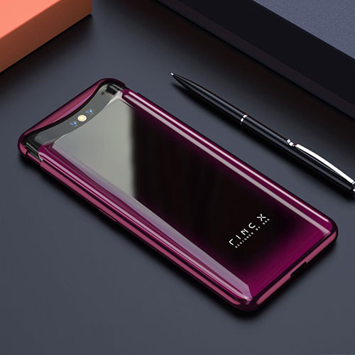 Transparent Crystal Hard Rigid Case Back Cover S01 for Oppo Find X Hot Pink