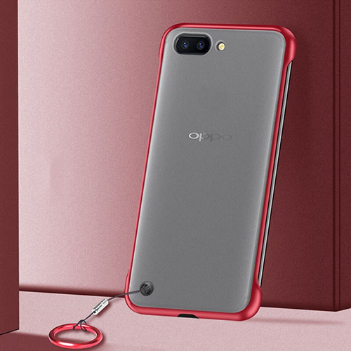 Transparent Crystal Hard Rigid Case Back Cover S01 for Oppo R15X Red