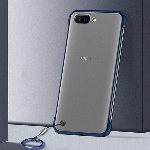 Transparent Crystal Hard Rigid Case Back Cover S01 for Oppo RX17 Neo Blue