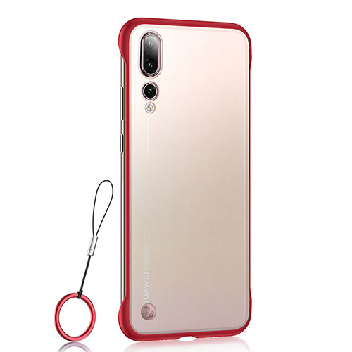 Transparent Crystal Hard Rigid Case Back Cover S02 for Huawei P20 Pro Red