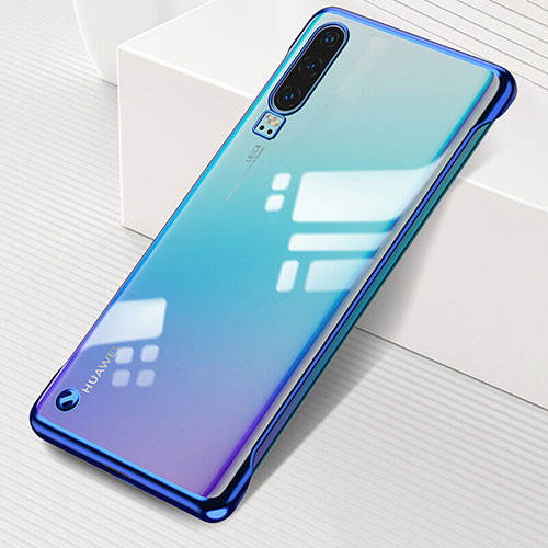 Transparent Crystal Hard Rigid Case Back Cover S02 for Huawei P30 Blue