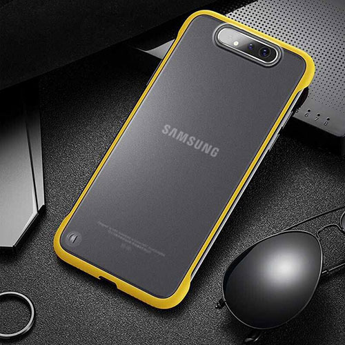 Transparent Crystal Hard Rigid Case Back Cover S02 for Samsung Galaxy A90 4G Yellow