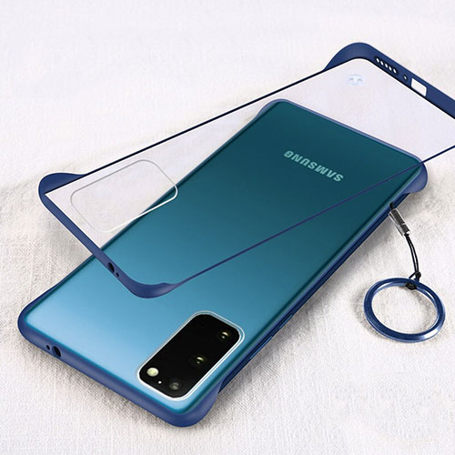 Transparent Crystal Hard Rigid Case Back Cover S02 for Samsung Galaxy S20 Blue