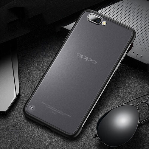 Transparent Crystal Hard Rigid Case Back Cover S03 for Oppo K1 Black