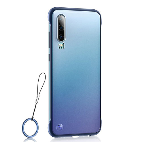 Transparent Crystal Hard Rigid Case Back Cover S04 for Huawei P30 Blue