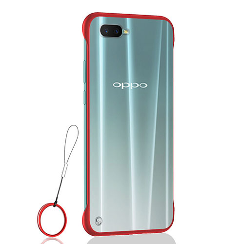 Transparent Crystal Hard Rigid Case Back Cover S04 for Oppo R15X Red