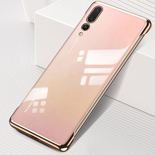 Transparent Crystal Hard Rigid Case Back Cover S06 for Huawei P20 Pro Gold