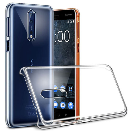 Transparent Crystal Hard Rigid Case Cover for Nokia 8 Clear