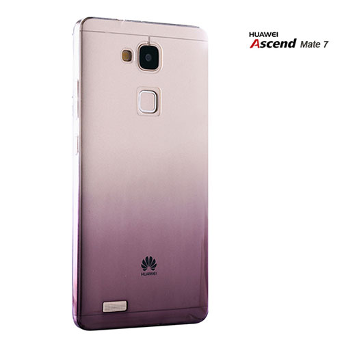 Transparent Gradient Hard Rigid Case for Huawei Mate 7 Brown