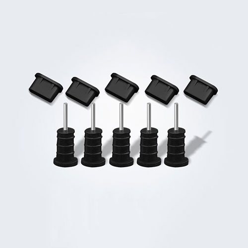 Type-C Anti Dust Cap USB-C Plug Cover Protector Plugy Universal 5PCS for Apple iPad Pro 12.9 (2022) Black