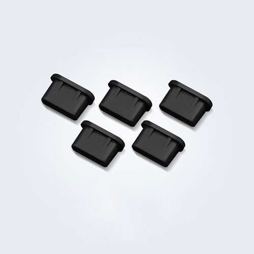 Type-C Anti Dust Cap USB-C Plug Cover Protector Plugy Universal 5PCS H01 for Apple iPad Pro 11 (2022) Black