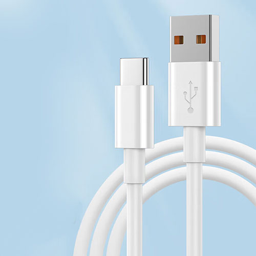 Type-C Charger USB-C Data Cable Charging Cord Android Universal 6A H03 for Apple iPhone 15 White