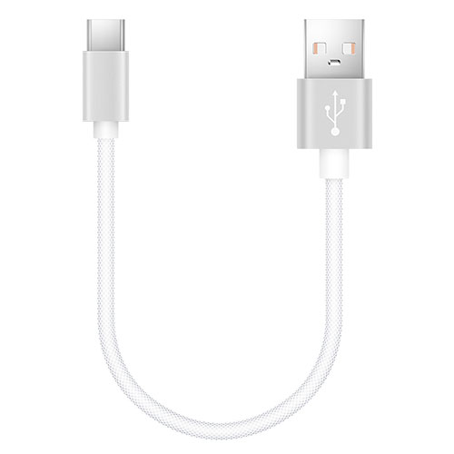 Type-C Charger USB Data Cable Charging Cord Android Universal 20cm S02 for Apple iPad Air 5 10.9 (2022) White