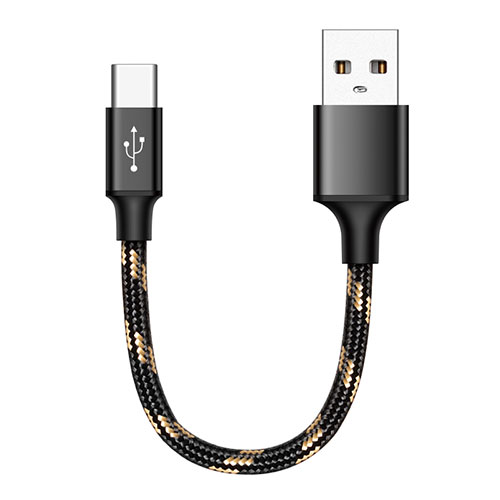 Type-C Charger USB Data Cable Charging Cord Android Universal 25cm S04 for Apple iPad Air 5 10.9 (2022) Black