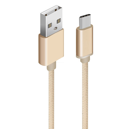 Type-C Charger USB Data Cable Charging Cord Android Universal T04 Gold