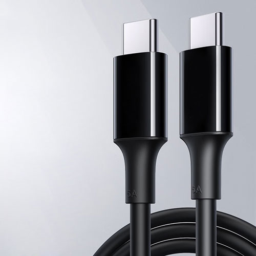 Type-C USB-C to Type-C USB-C Cable Adapter 100W H04 for Apple iPad Pro 12.9 (2021) Black