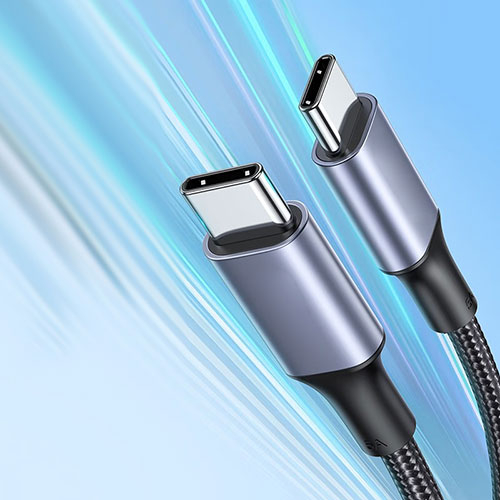 Type-C USB-C to Type-C USB-C Cable Adapter 100W H05 for Apple iPad Pro 12.9 (2021) Dark Gray