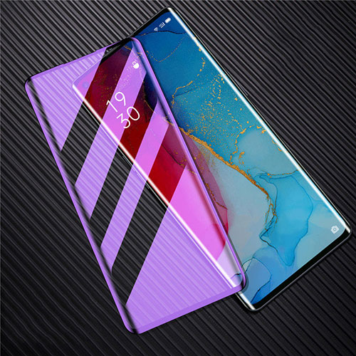 Ultra Clear Anti Blue Light Full Screen Protector Tempered Glass F02 for Oppo Reno3 Pro Black