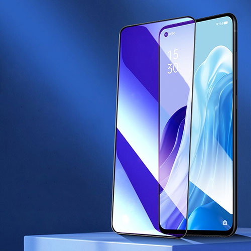 Ultra Clear Anti Blue Light Full Screen Protector Tempered Glass F04 for Oppo Reno5 Lite Black