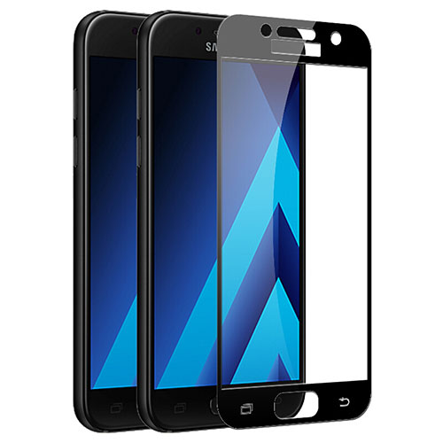 Ultra Clear Full Screen Protector Tempered Glass F03 for Samsung Galaxy A3 (2017) SM-A320F Black