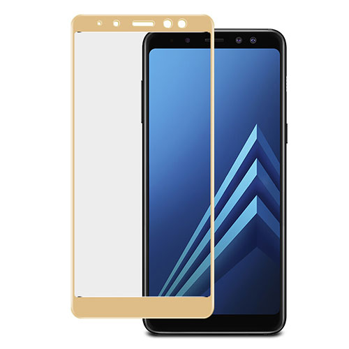 Ultra Clear Full Screen Protector Tempered Glass for Samsung Galaxy A8+ A8 Plus (2018) A730F Gold