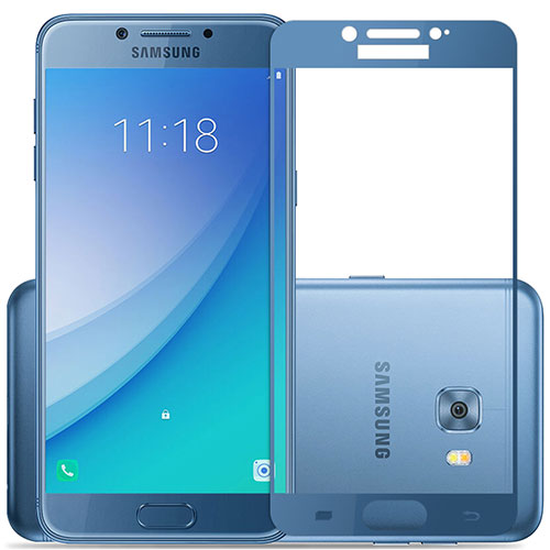 Ultra Clear Full Screen Protector Tempered Glass for Samsung Galaxy C5 Pro C5010 Blue