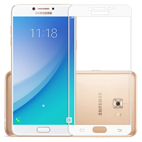 Ultra Clear Full Screen Protector Tempered Glass for Samsung Galaxy C5 Pro C5010 White