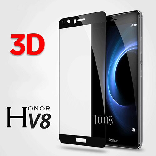 Ultra Clear Tempered Glass Screen Protector Film 3D for Huawei Honor V8 Black