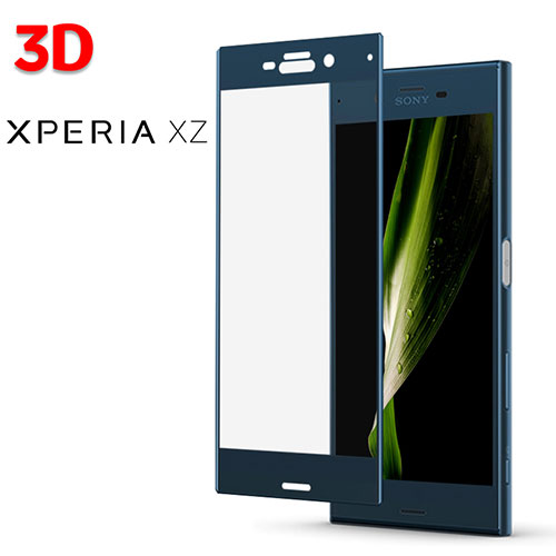 Ultra Clear Tempered Glass Screen Protector Film 3D for Sony Xperia XZ Blue