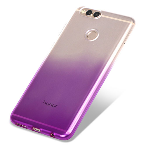 Ultra Slim Transparent Gel Gradient Soft Case for Huawei Honor View 10 Purple