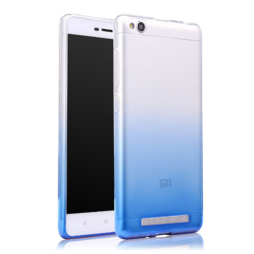 Ultra Slim Transparent Gel Gradient Soft Case for Xiaomi Redmi 3 Blue