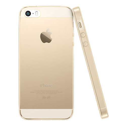 Ultra Slim Transparent Gel Soft Case for Apple iPhone 5 Gold