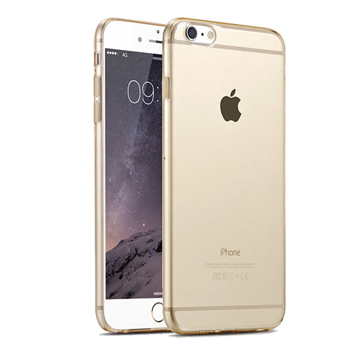 Ultra Slim Transparent Gel Soft Case for Apple iPhone 6 Plus Gold