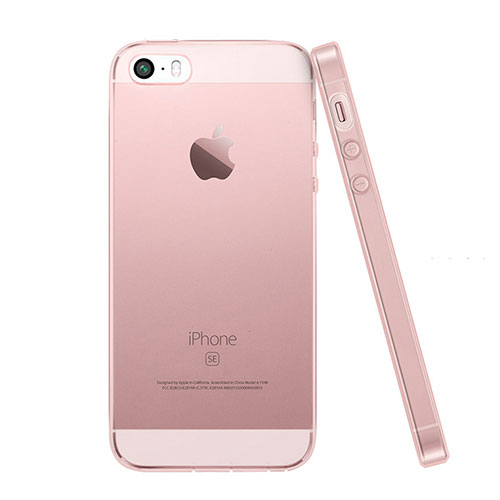 Ultra Slim Transparent Gel Soft Cover for Apple iPhone SE Pink