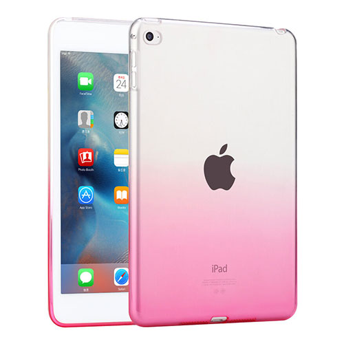 Ultra Slim Transparent Gradient Soft Case for Apple iPad Mini 4 Pink