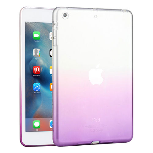 Ultra Slim Transparent Gradient Soft Case for Apple iPad Mini Purple