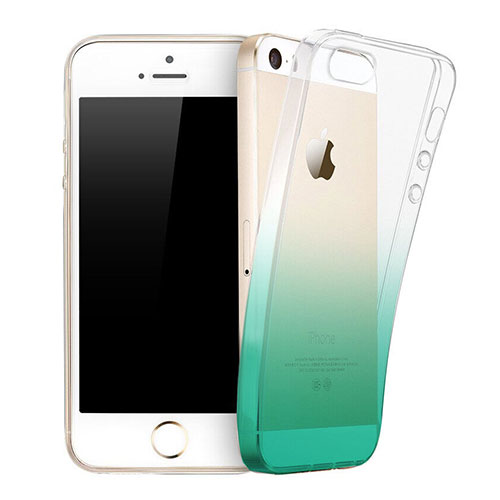 Ultra Slim Transparent Gradient Soft Case for Apple iPhone SE Green