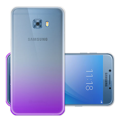 Ultra Slim Transparent Gradient Soft Case for Samsung Galaxy C5 Pro C5010 Purple