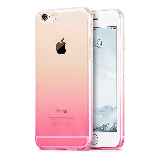 Ultra Slim Transparent Gradient Soft Case Z01 for Apple iPhone 6 Pink